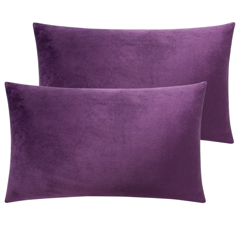 Housse de coussin rectangulaire en velours, Violet