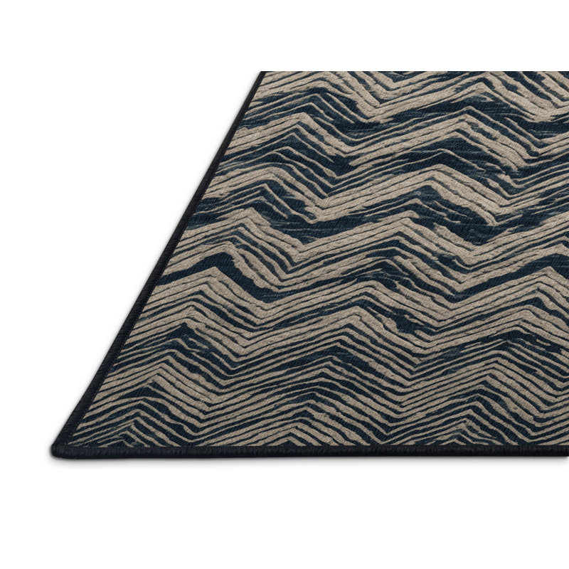 Tapis gris art déco lavable à la machine, Rectangle 7 pi x 9 pi
