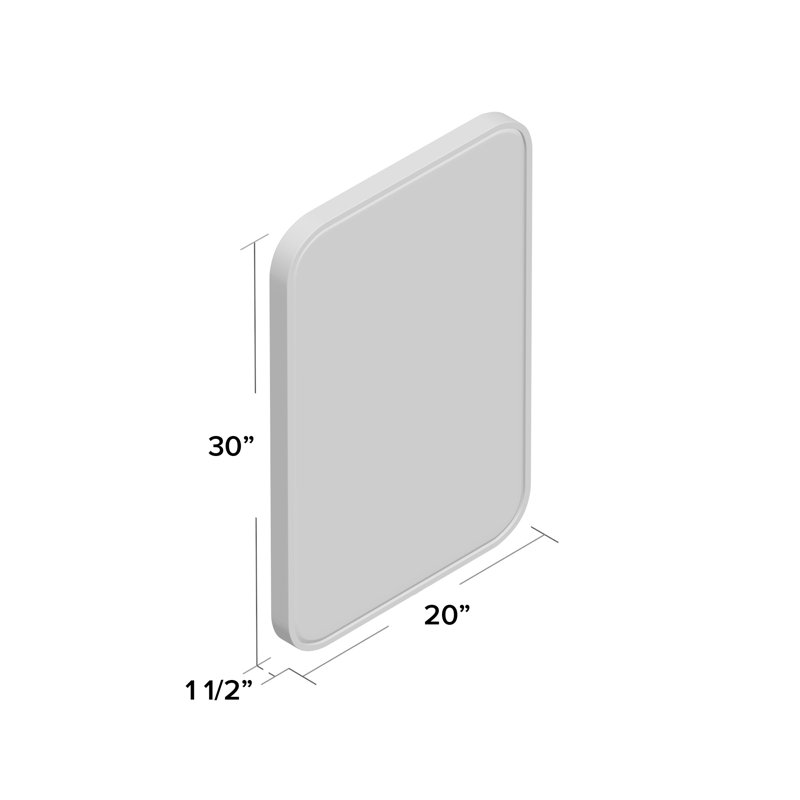 Metal Wall Mirror, Polished, 30" H x 36" W