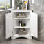 Armoire de rangement triangulaire pour salle de bain avec tablettes réglables, armoire de plancher autoportante-1414252244