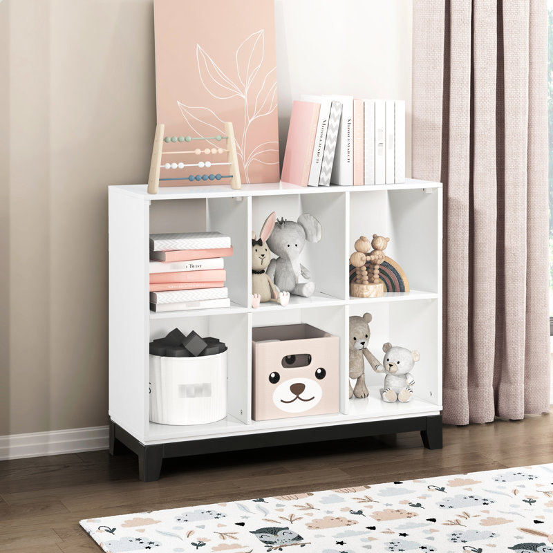 Bibliothèque à 6 tablettes en bois blanc
