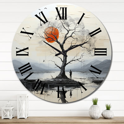 Horloge murale minimaliste grise rouge