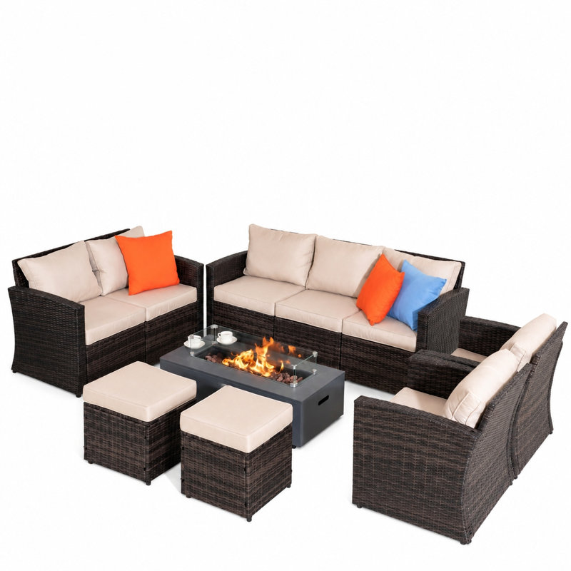 Teika 306cm Wide U-Shaped Patio Sectional Set