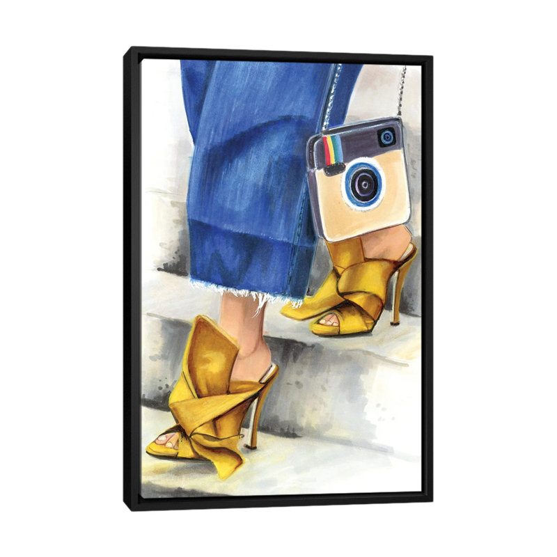 Insta Look 1 Piece Painting on Canvas, 66.04 cm H x 45.72 cm W, Black Framed