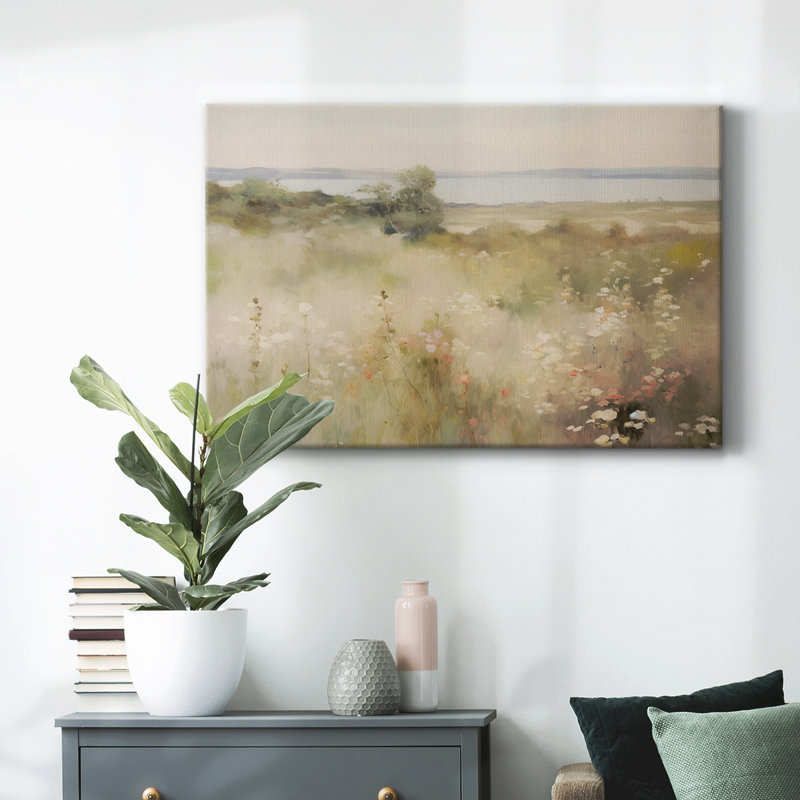Paysage rétro - I, Toile tendue, H 41 po x l 61 po x P 1,5 po