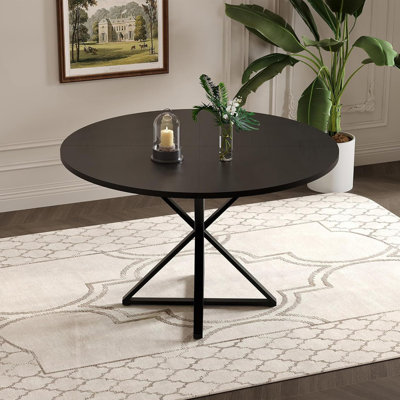 Dining Room Table with Heavy Duty Metal Base, 47"