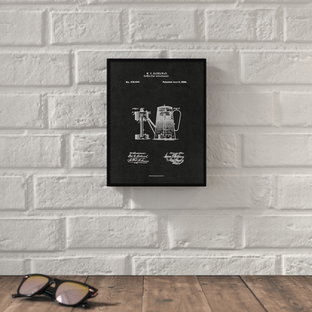 " 1880 Coffee Pot Attachment Vintage Patent Artwork " Williston Forge 
