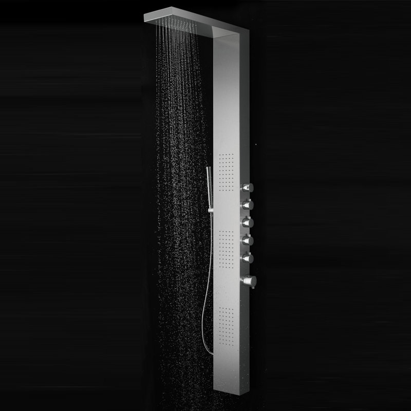 65'' Stainless Steel Shower Panel with Rainfall and Handheld Showerheads