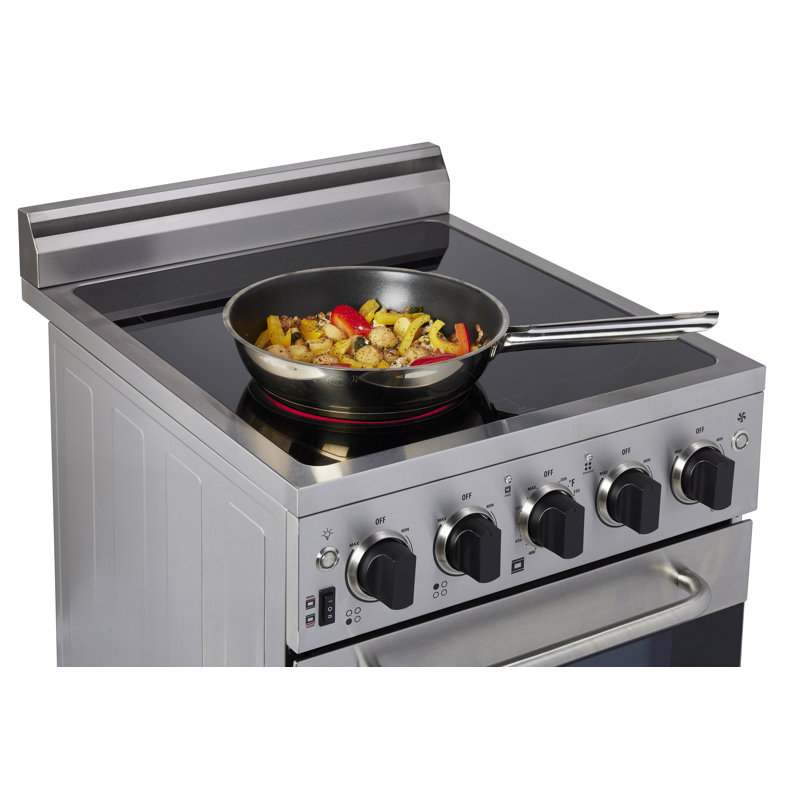 Prestige 19.5" 4 element 1.6 cu. ft. Freestanding Electric Glass Top Range with Convection Oven