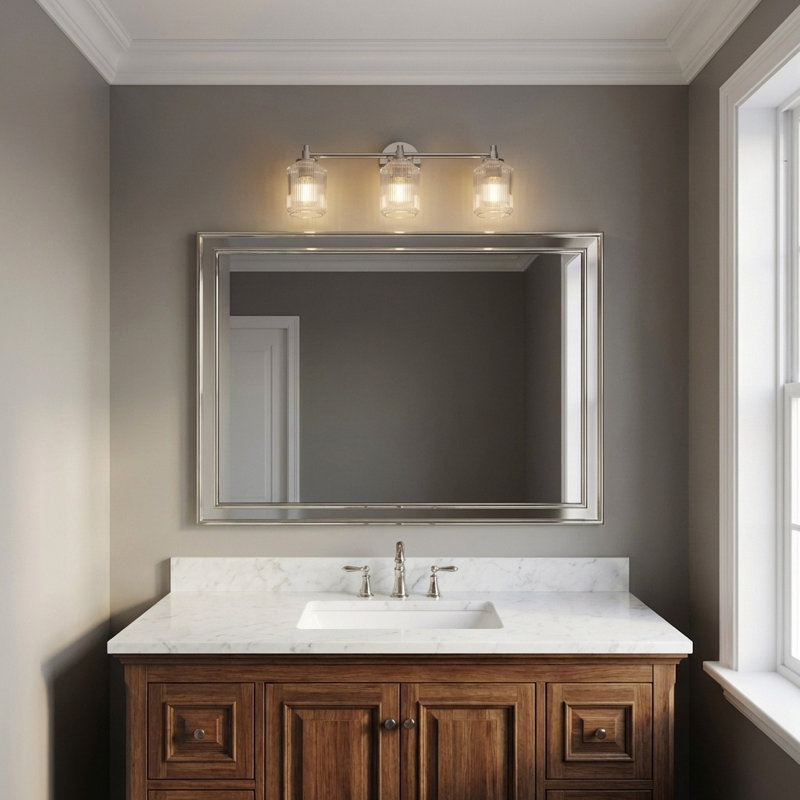 Barstow Bath, Polished Nickel, 9" H x 25.5" W x 6.125" D