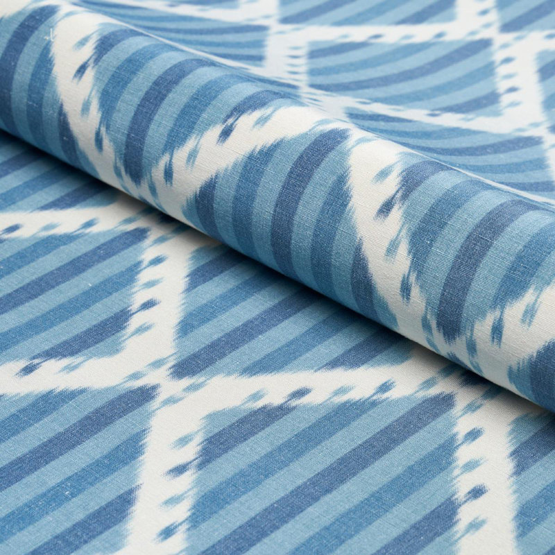 Kai Striped Ikat Fabric, Blue