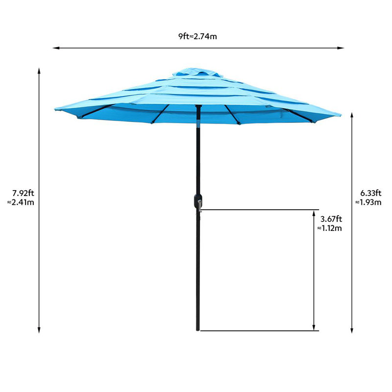 Parasol de marché 9 pi Shoreview, Aigue-marine