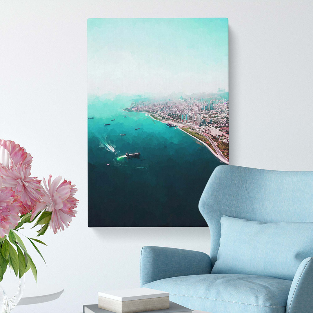 Birds Eye View of Turkey in Abstract - Wrapped Canvas