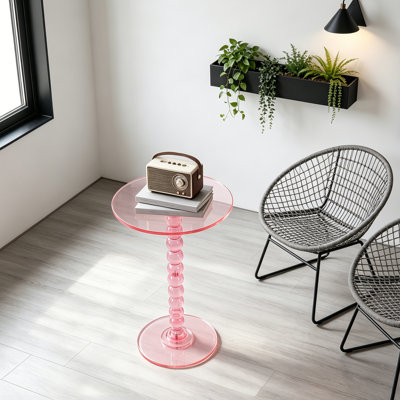 Table de bout moderne en acrylique avec table de bout moderne avec capacité de 22,05 lb Table de chevet sur pied pour petit bureau de chambre à coucher
