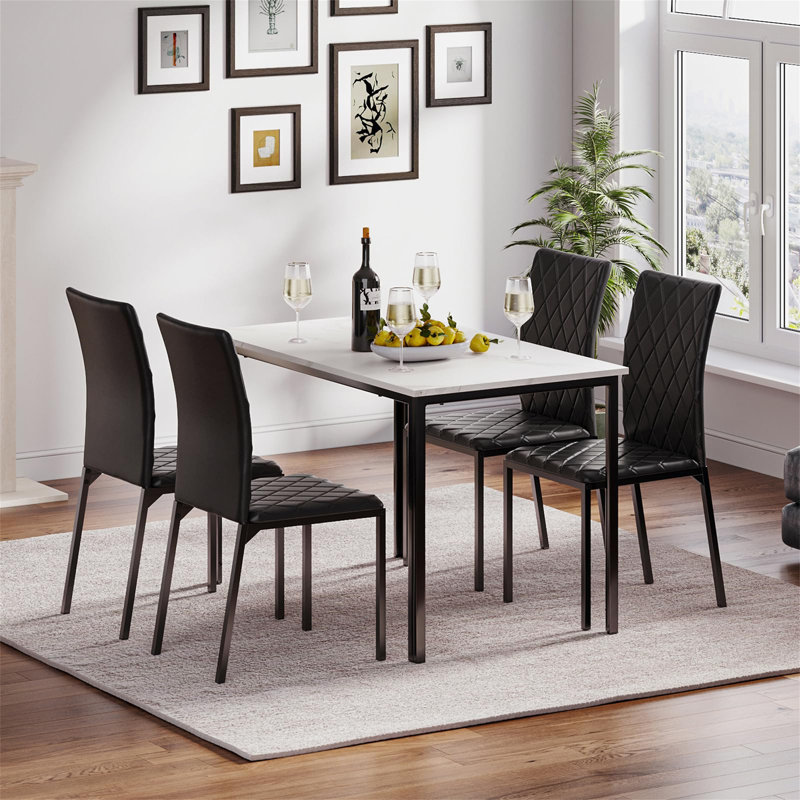 4 - Person Dining Set, Black, Black