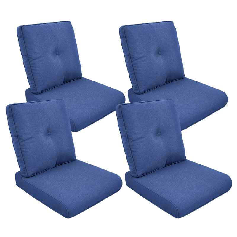 Coussin de siège / dossier d'extérieur Schutt, Bleu, 4 coussins de siège / dossier
