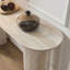 Console de 55,25 pouces à motif de faux marbre MARS pour le salon, console étroite de style moderne avec panneau de canapé en panneau de fibres à densité moyenne pour couloir, entrée, W2582P280035