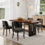Table compacte en noyer et noir avec 4/6 chaises en tissu, style compact pour la cuisine / salle à manger-1786355352-1786355353