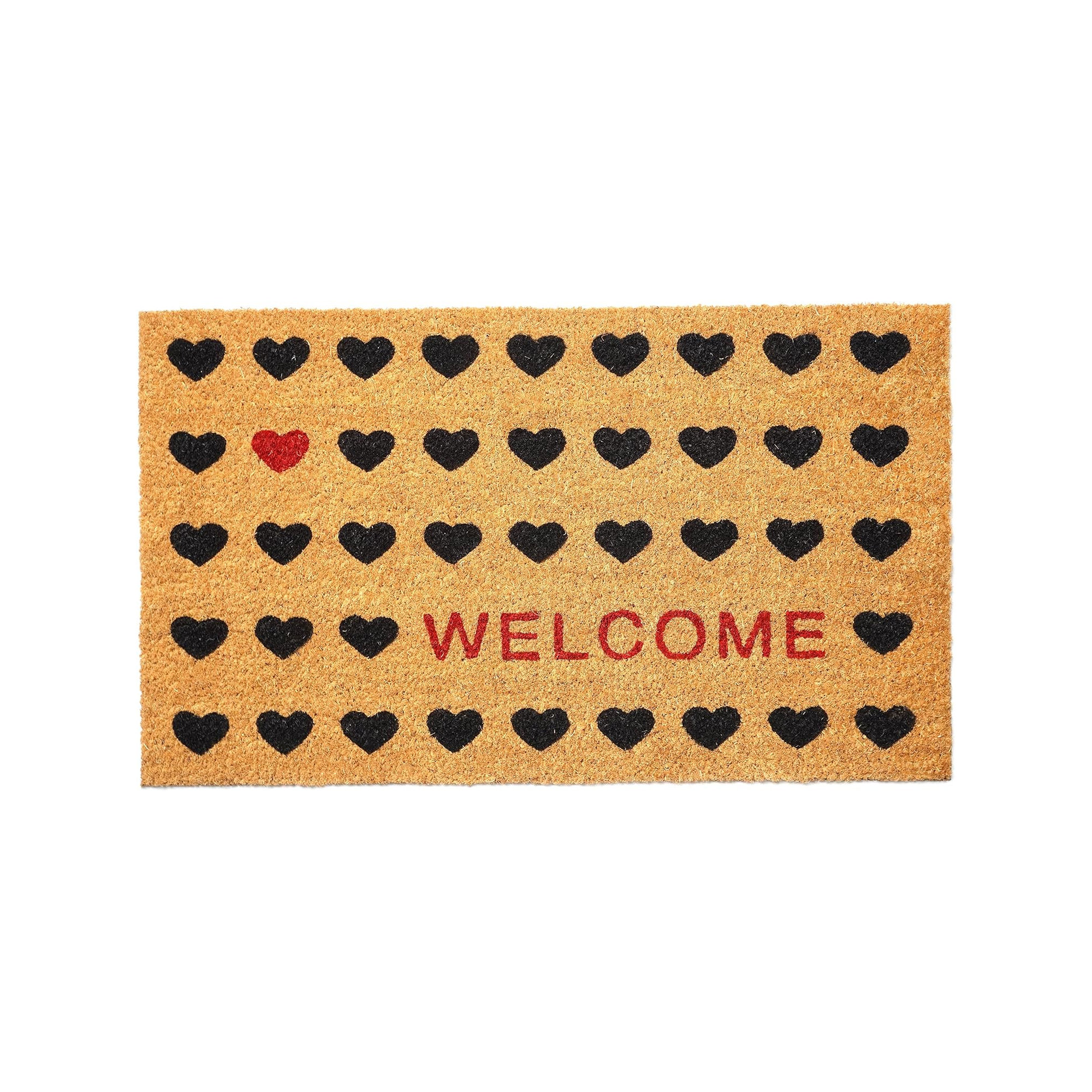 Heart Welcome Indoor Outdoor Doo Mat, 17" W x 29" L