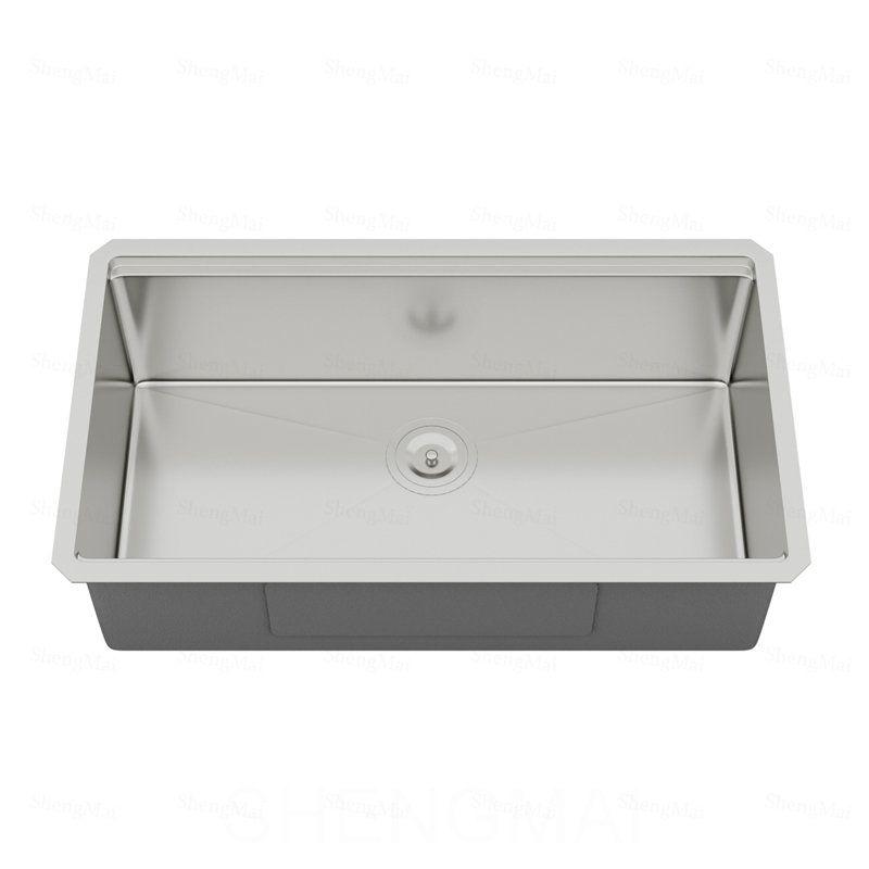 Évier de cuisine à simple cuve encastrable en acier inoxydable calibre 16 de 33 po x 19 po x 10 po