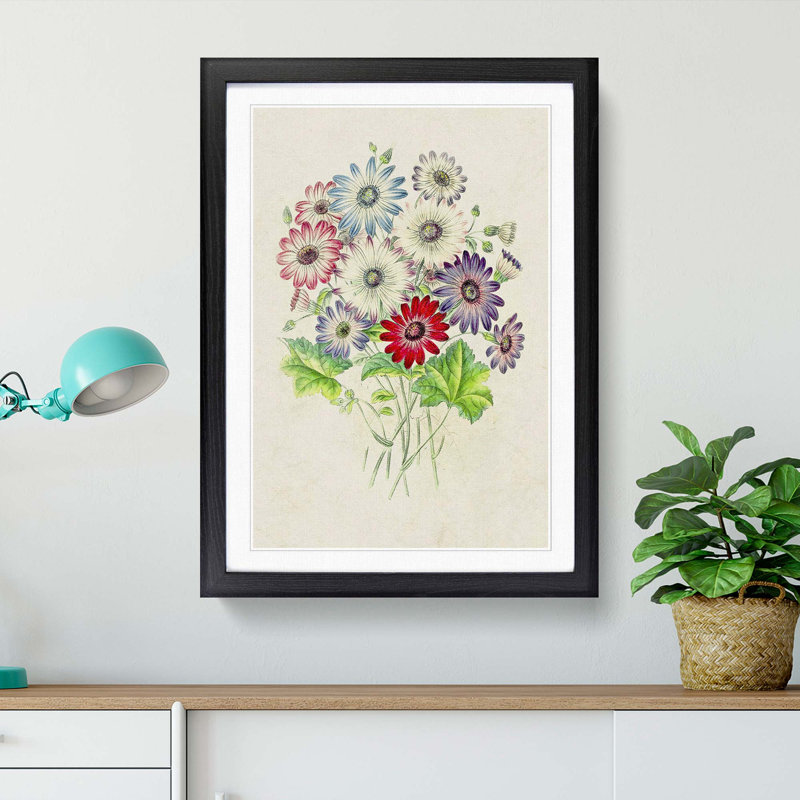 Bunch of Wild Flowers - Framed Print, Black Framed, 48cm H x 36cm W x 2cm D