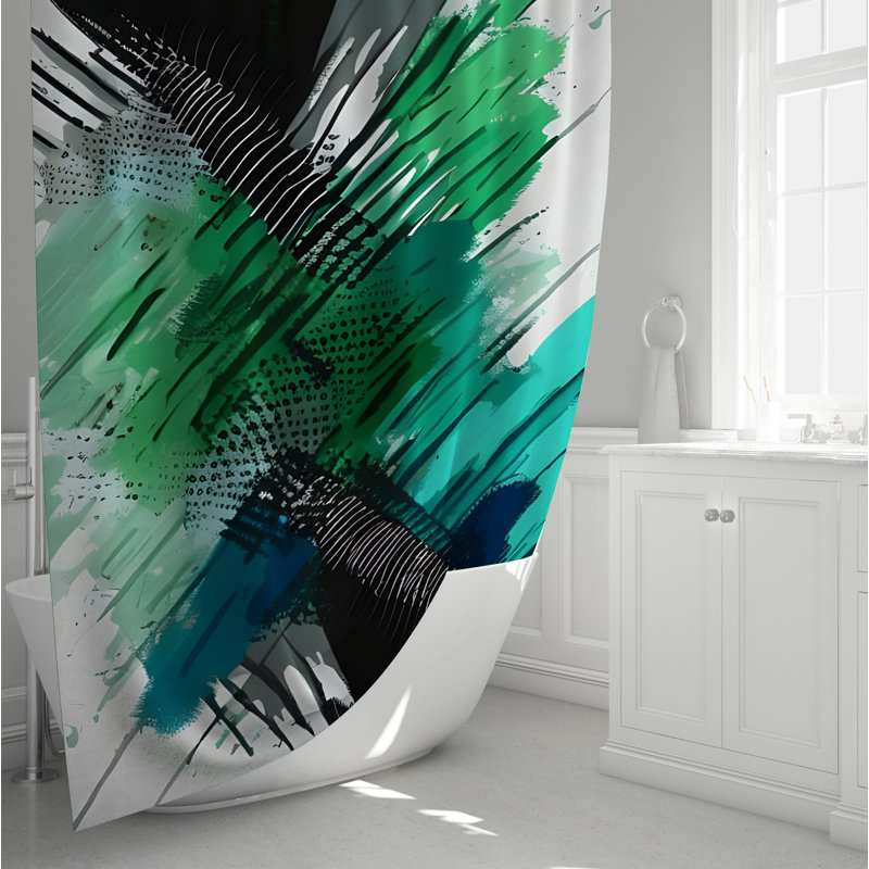Rideau de douche abstrait Conyngham, H 72 po x l 70 po