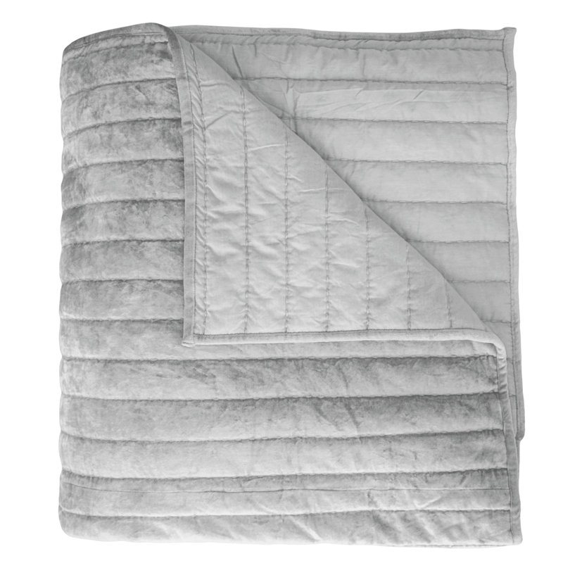 Channel Modern & Contemporary Velvet Quilt, Gray, King Quilt