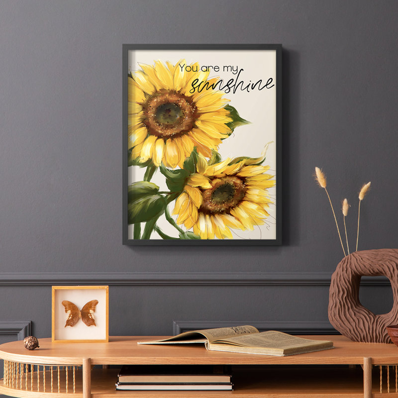 «You Are My Sunshine», reproduction encadrée - bois massif, H 20 po x l 16 po, Noir
