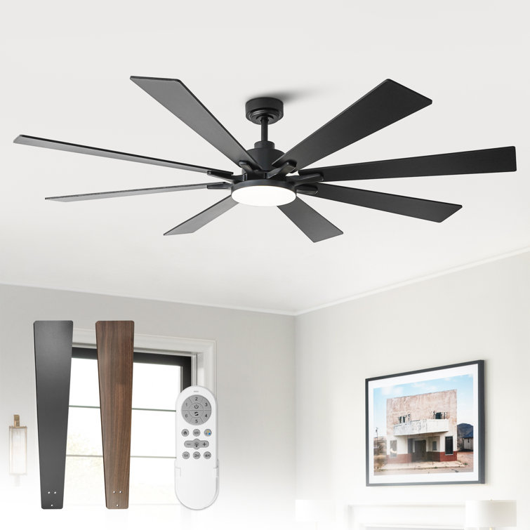 Vaczon 72" 8-Blade Modern Ceiling Fan with Dimmable 3CCT LED Lights and Remote Control
