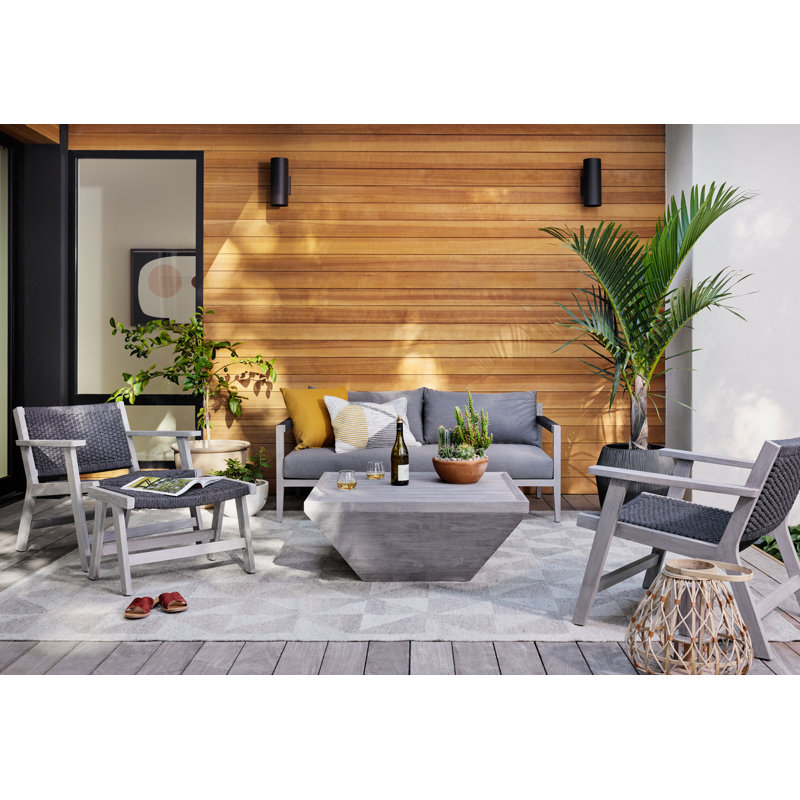Outdoor Lounge Chair, Gray/Black