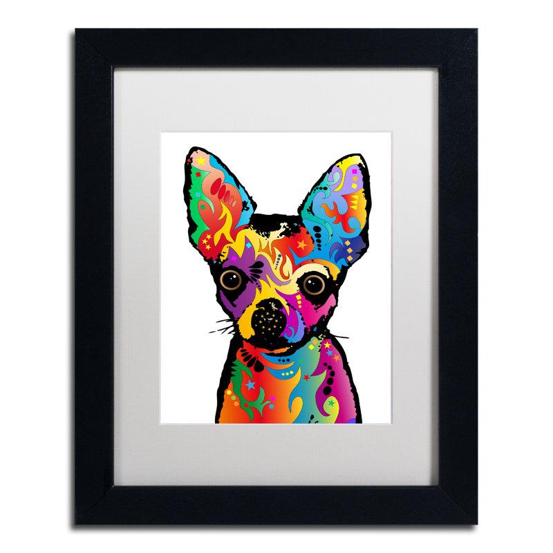 « chihuahua dog white », impression encadrée, H 20 po x l 16 po x P 0,5 po, Blanc