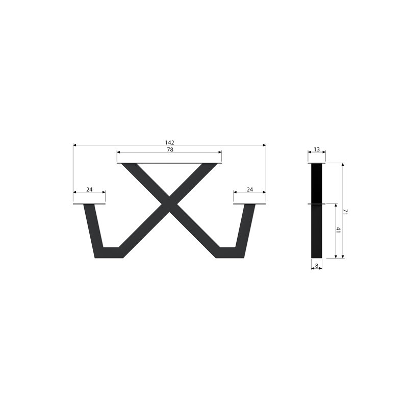 Tablo X-Shape Table Leg