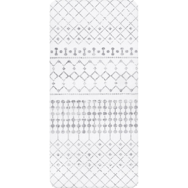 Foti Geometric Synthetic Anti-Fatigue Non-Skid Kitchen Mat, Rectangle 1'6" x 2'6"