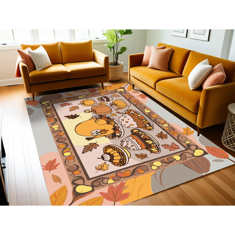 Tapis de Noël East Urban Home, Rectangle 6 pi x 9 pi