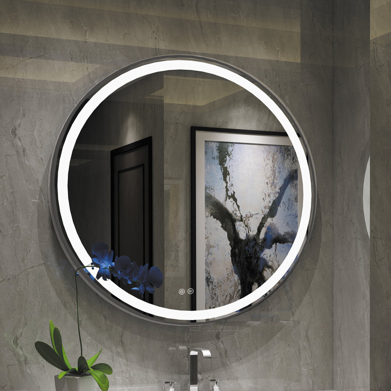 Bilol Glass Flat Wall Mirror, 28" x 28" 