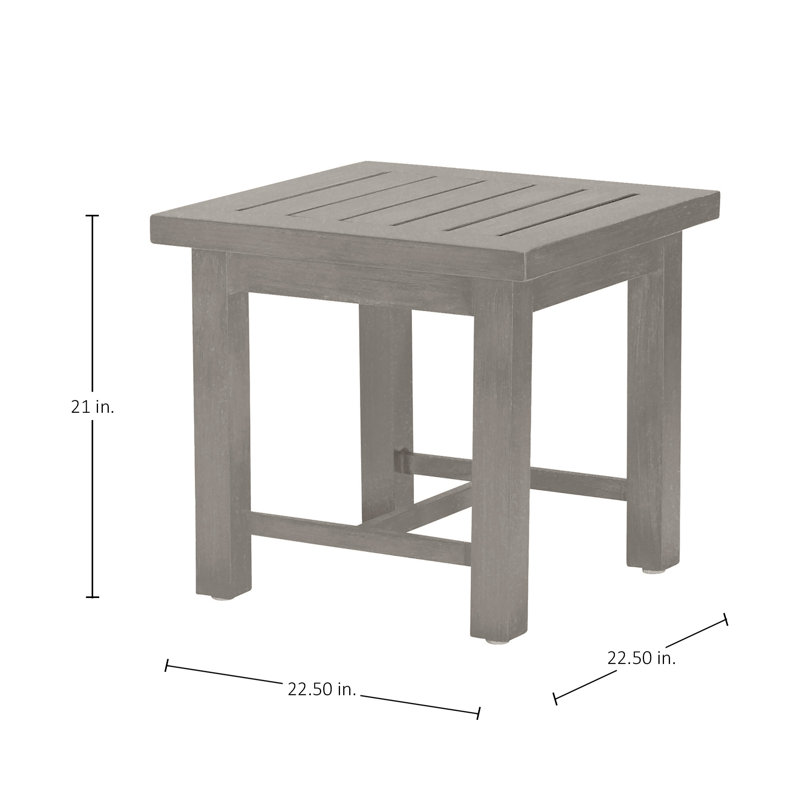 Club Aluminum Outdoor Side Table, Oyster