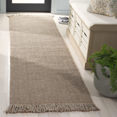 Natural Fiber 842 Flatweave Wool/Jute No Pattern Rug in Green