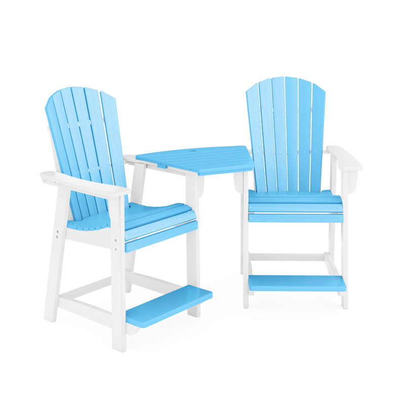 Banc d'extérieur Meader, Blanc destinée / bleu été