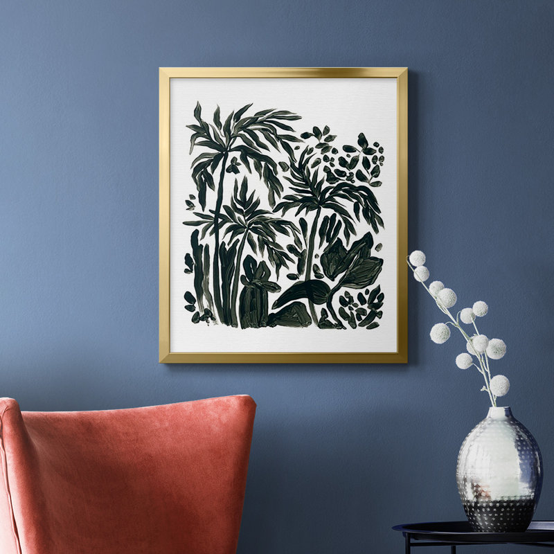 Encre Jungle III, toile encadrée de qualité supérieure - prête à être accrochée, Or, H 20 po x l 16 po