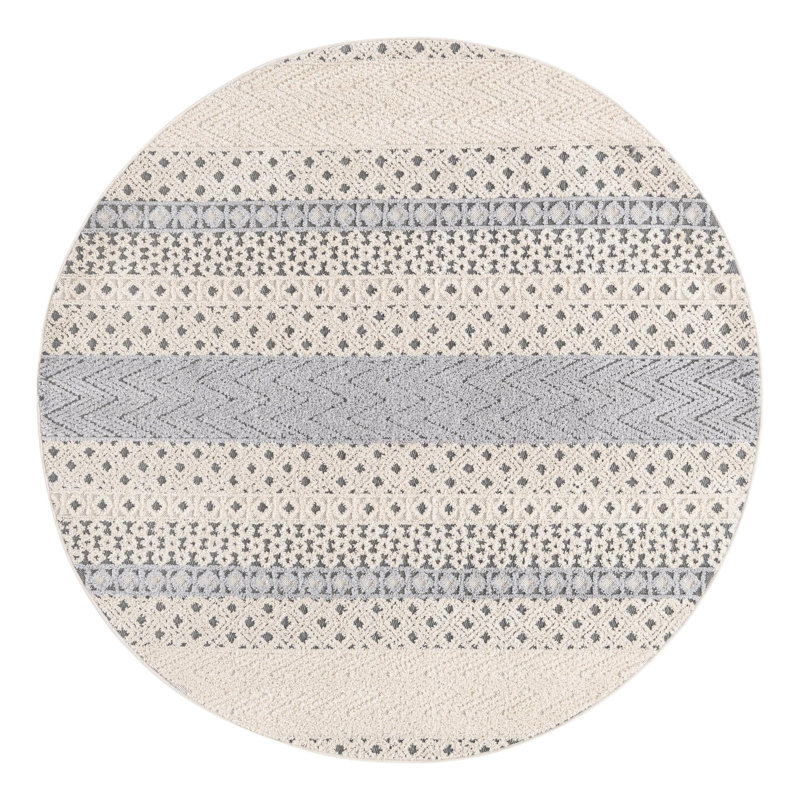 Tayla Striped Indoor Rug, Round 7'