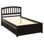 Lit plateforme simple avec lit gigogne - Fabrication en bois massif pour une chambre à coucher confortable et de couleur moderne-121022303
