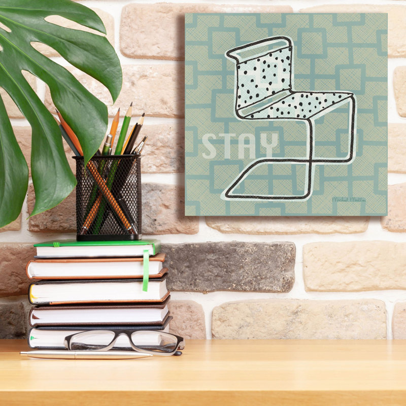 «Retro Chair 3 Stay» par Michael Mullan, art mural sur toile, H 12 po x l 12 po x P 0,75 po