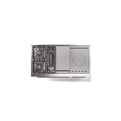 ILVE Professional Plus II 48 in Dual Fuel Range 5 Burner, Griddle, Frenchtop