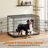 Foldable Metal Wire Dog Cage with Divider-101093291