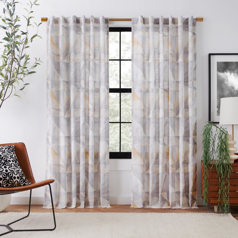 Rochelle Porter Prism Grey 50 X 84 Single Curtain Panel, 50" W x 84 " L