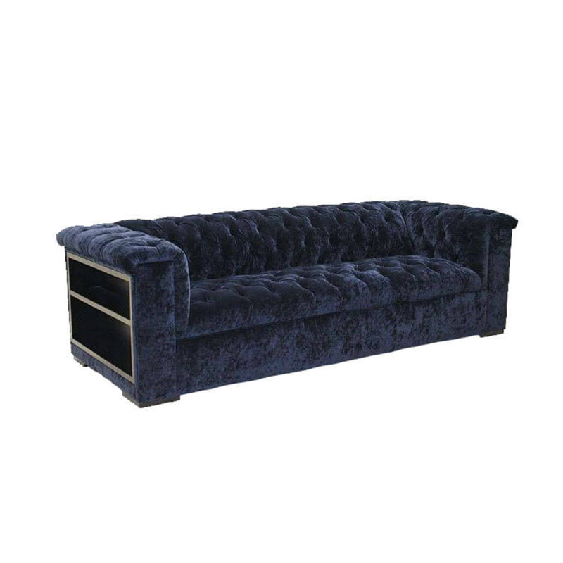 Leather Sofa, Hair Hide Black/White, French Ivory