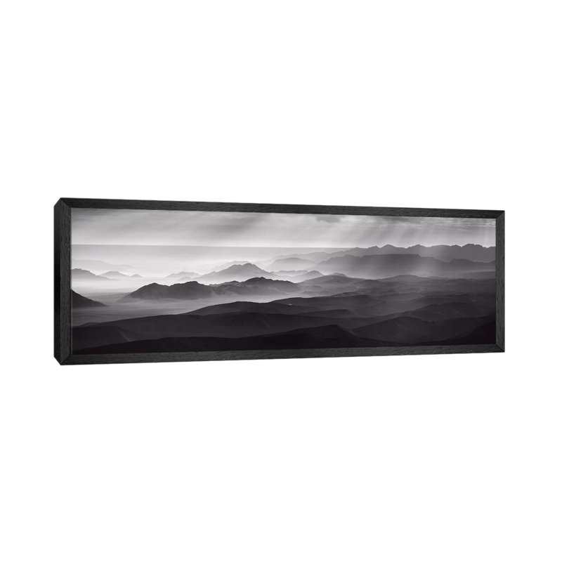 Namib Desert By Air by Richard Guijt - Panoramic Print on Canvas, 30.48cm H x 91.44cm W x 3.81cm D, Black Floater Framed