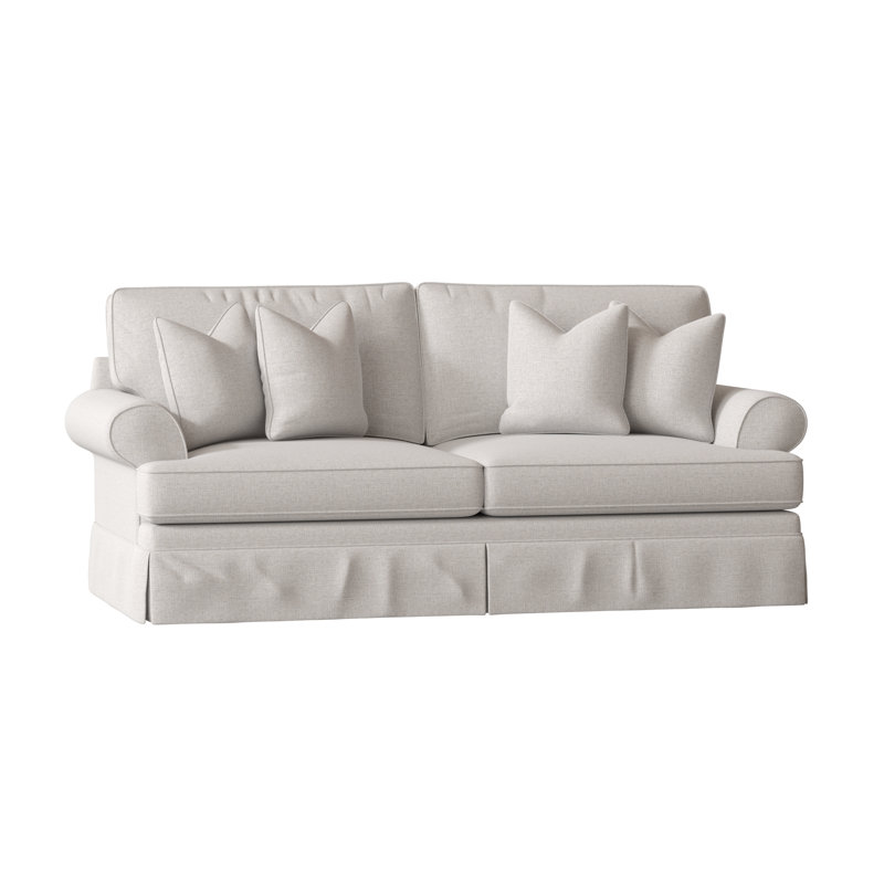 Brookner 91'' Upholstered Sofa, Drusky Ivory Sustain® Basketweave