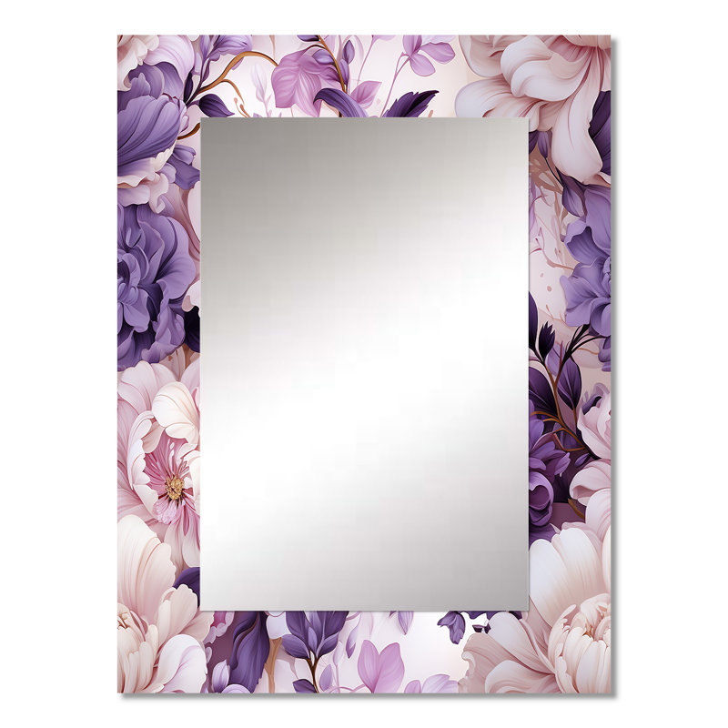 Judd Ethereal Rococo Flourish Victorian Pattern - Floral Decorative Mirror, Floral Wall Mirror, Printed Metal Art, 32" x 24"
