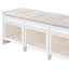 Banc pour chaussures rétro avec tiroirs en rotin et coussin capitonné-1494308484